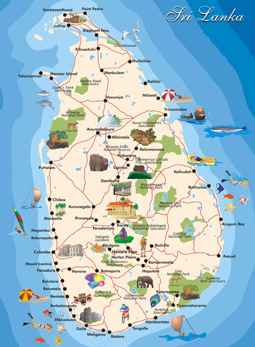 Srilanka Tourist Map